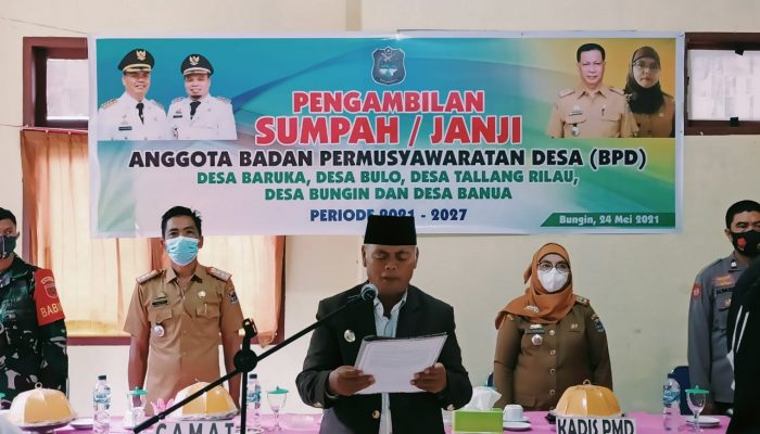 Bupati Enrekang Lantik 39 Anggota BPD di Kecamatan Bungin