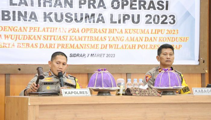 Kapolres Sidrap Pimpin Latihan Pra Ops Bina Kusuma Lipu Tahun 2023