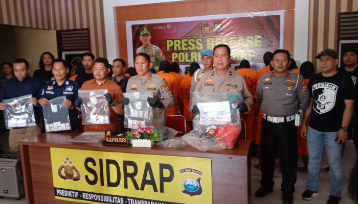 Jelang Ramadan, Polres Sidrap Amankan 44 Pelaku Narkoba dan 641,9 Gram Sabu