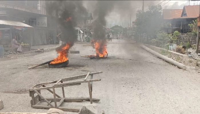 Aksi Protes Lanjut! Warga Bakar Ban, Tanam Pisang dan Blokir Jalur Trans Sulawesi