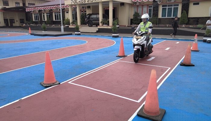 Sat Lantas Polres Sidrap Berlakukan Sirkuit Uji Praktik SIM C Terbaru
