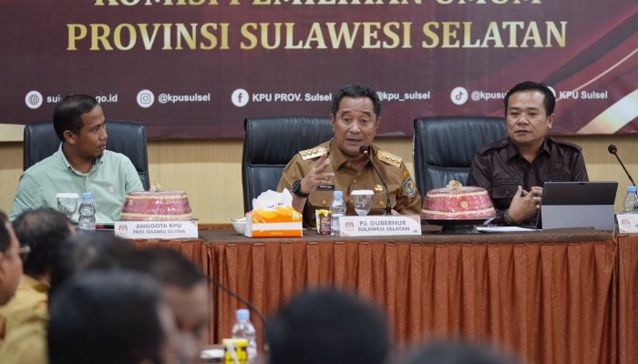 Di Hadapan Komisioner KPU se Sulsel, Pj Gubernur Bahtiar Tegaskan Komitmen Sukseskan Pemilu dan Pilkada