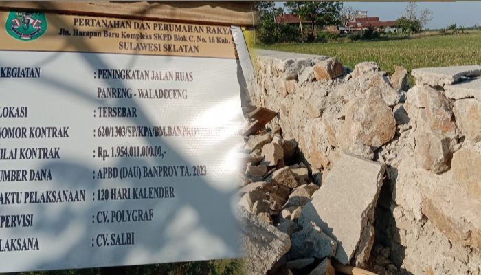 Terlindungi: Waduh! Diduga Asal Jadi, Proyek Rp1,9 Miliar di Panreng- Waladeceng Sudah Rusak