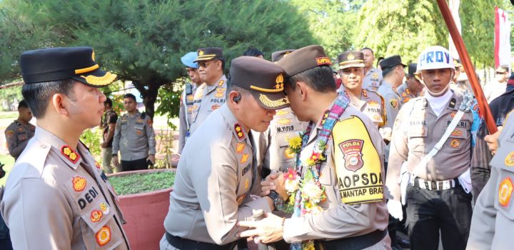 Kapolres Sidrap bersama Ketua Bhayangkari Hadiri Acara Penyambutan Kapolda Sulsel
