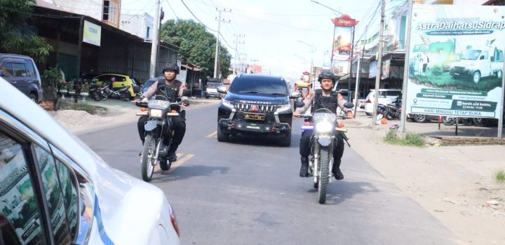 Cegah Gangguan Kamtibmas dan Kamseltibcar Lantas, Kapolres Sidrap Gelar Patroli Skala Besar