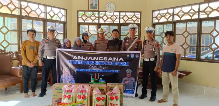 Peduli Sesama, Sat Lantas Polres Sidrap Santuni Anak Panti