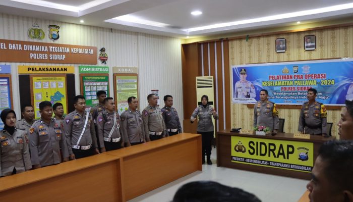 Kapolres Sidrap Pimpin Latihan Pra Ops Keselamatan Pallawa 2024 dan Pencanangan Aksi Keselamatan Jalan