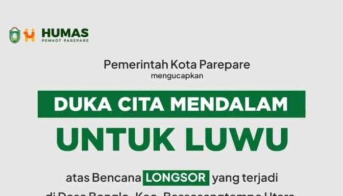 Bencana Longsor di Luwu, Pemkot Parepare Turut Berduka Cita