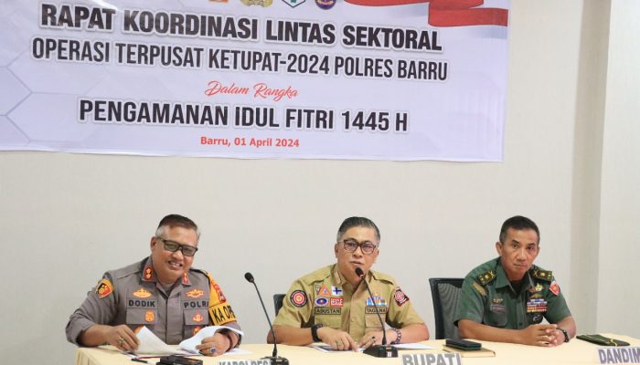 Jelang Idul Fitri 1445H, Kapolres Barru Pimpin Rakor Lintas Sektoral OPS Ketupat