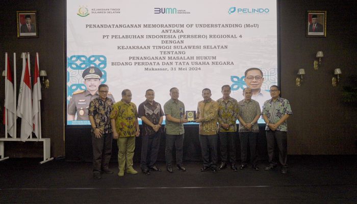 Kejati Sulsel Bersama PT Pelindo Regional IV Tanda Tangani MoU