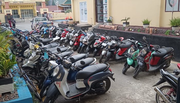 Tegakkan Disiplin, Satlantas Polres Sidrap Kandangkan 40 Sepeda Motor Pelanggar