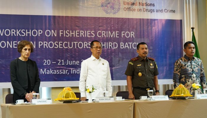 Kajati Sulsel Buka Pelatihan Tindak Pidana Sektor Perikanan Kerjasama Badan Diklat Kejaksaan dengan UNODC 