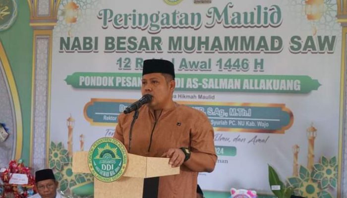 Camat Maritenggae Hadiri Maulid Nabi Muhammad SAW di Ponpes DDI As Salman Allakuang 