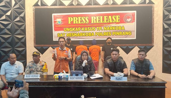 Dua Pelaku Pengedar Narkoba di Pinrang Ditangkap, Barang Bukti 523 Gram Sabu