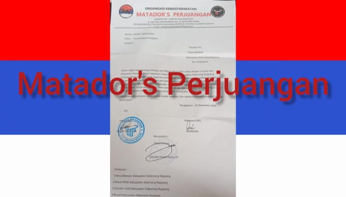 Matador’s Perjuangan Terbitkan Surat untuk Kawal Pilkada dan Pilgub 2024