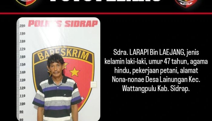 SatReskrim Polres Sidrap Amankan Terduga Pelaku Pemarangan di Desa Lainungan