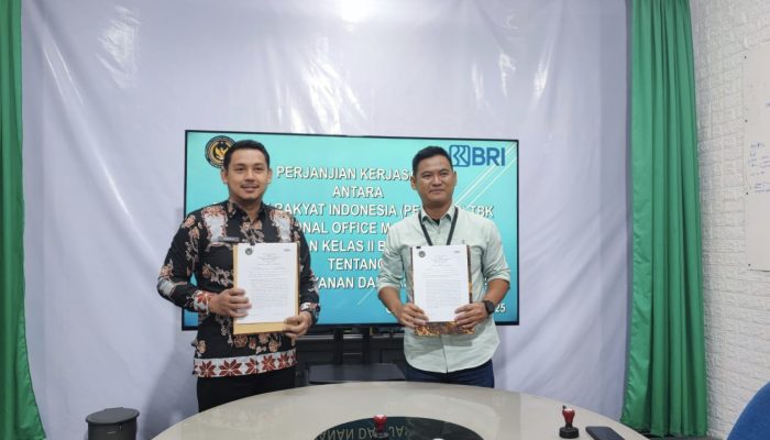 Penandatanganan Perjanjian Kerja Sama antara Rutan Kelas IIB Malino dan Bank BRI Cabang Sungguminasa