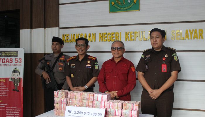 Uang Negara Kembali! Jabal Nur Pimpin Pengembalian Rp2,24 M dari Kasus Korupsi Jalan Bonerate-Sambali