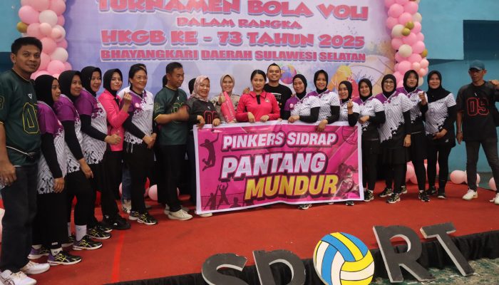 Tim Volly Bhayangkari Sidrap Tampil di Gelaran HKGB 73