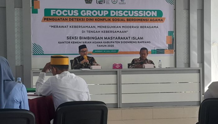 Kemenag Sidrap Rangkul Tokoh Lintas Ormas Bahas Deteksi Dini Konflik Agama Lewat FGD Moderasi Beragama