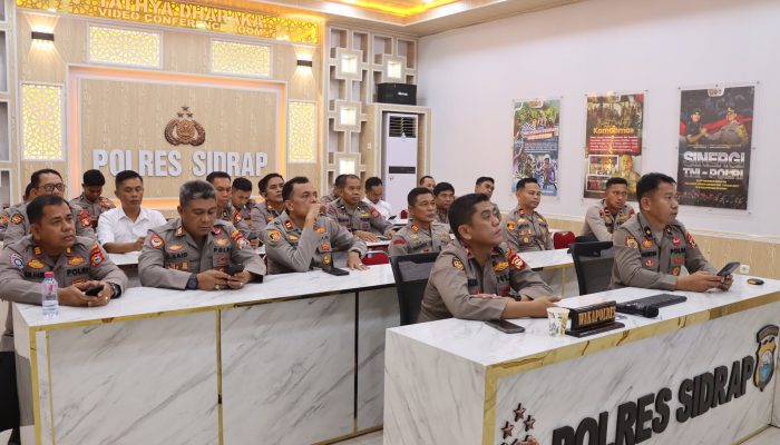 Hadiri Zoom Meeting, Polres Sidrap Targetkan 10.900 Ton Jagung