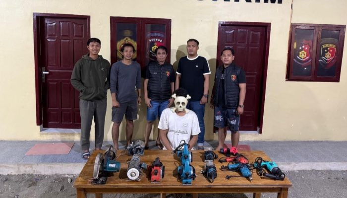 Polsek Dua Pitue Tangkap Pencuri Toko Bangunan, Barang Bukti Tujuh Mesin Disita