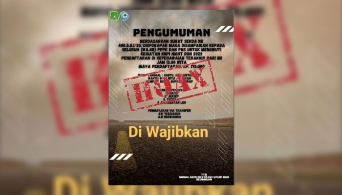 PPPK dan PNS Wajib Hadir dj Acara KNPI Bayar Rp175 Ribu, TU RSUD Arnum Rappang: Itu Hoax, Kelalaian Penulis