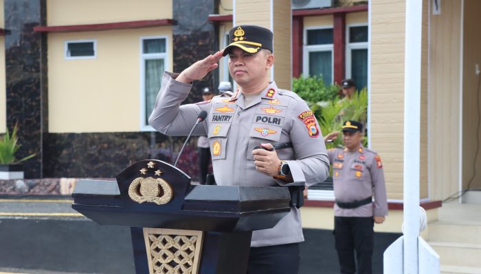 Polres Sidrap Gelar Upacara Kenaikan Pangkat Pengabdian Personil