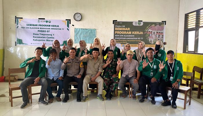 Mahasiswa KKN 77 UIN Alauddin Makassar Seminar Proker di Desa Timpuseng, Fokus Penanganan Stunting dan Pemberdayaan Masyarakat