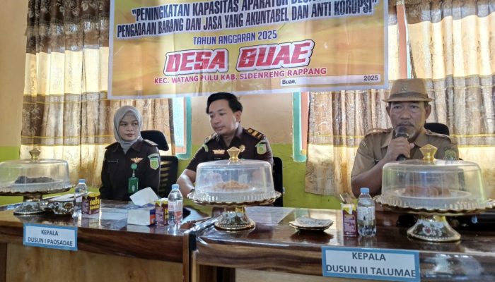 Kejari Sidrap Dorong Pemdes Buae Wujudkan Pengadaan Barang dan Jasa yang Bebas Korupsi