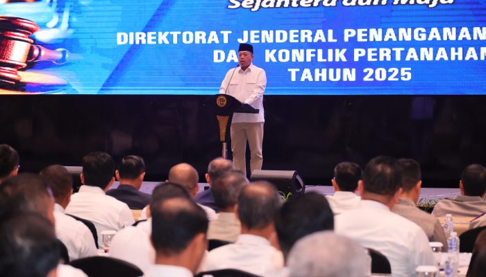 Buka Rakor Pencegahan dan Penyelesaian Tindak Pidana Pertanahan, Menteri Nusron Ajak APH Pererat Kolaborasi Berantas Mafia Tanah.