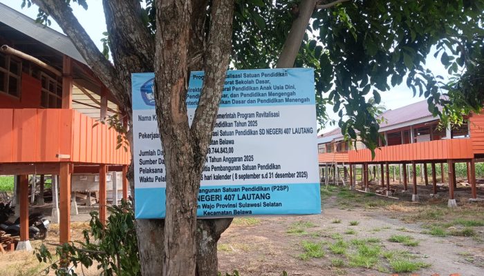 Revitalisasi SD Negeri 407 Lautang Mandek di Akhir Tahun, Proyek APBN Rp989 Juta Dipertanyakan