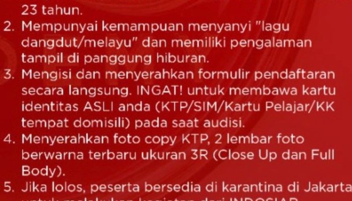 Persyaratan Audisi D’Academy 8: Ini Syarat Lengkap yang Wajib Dipenuhi Peserta