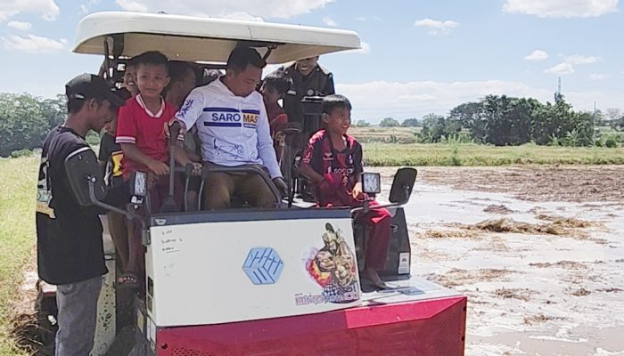 Bupati Sidrap Turun ke Sawah, Ajari Anak-Anak Operasikan Alsintan di Mojong