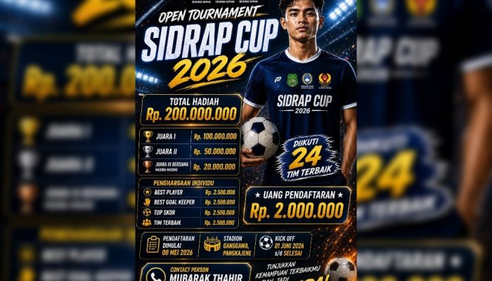 Sidrap Cup 2026 Segera Bergulir, Stadion Ganggawa Disiapkan Jadi Pusat Laga Bergengsi