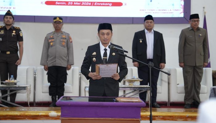 Bupati Enrekang Lantik 80 Pejabat, Yusuf Ritangnga Tekankan Integritas dan Pelayanan Publik