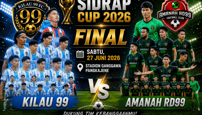 Final Sidrap Cup 2026: Duel Bertabur Bintang! Kilau 99 Vs Amanah RD99, Siapa Raja Baru Stadion Ganggawa?