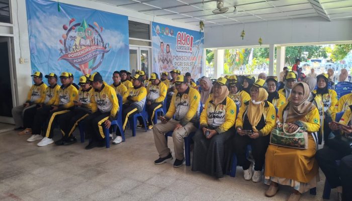 Kontingen Barru Jadi Tamu Pertama Porsenijar PGRI Sulsel VII di Sidrap, Disambut Hangat dengan Beras dan Telur Khas Daerah