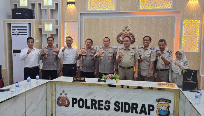 Kepala Kantor Pertanahan Kabupaten Sidrap Silaturahmi ke Polres Sidrap, Perkuat Sinergitas.