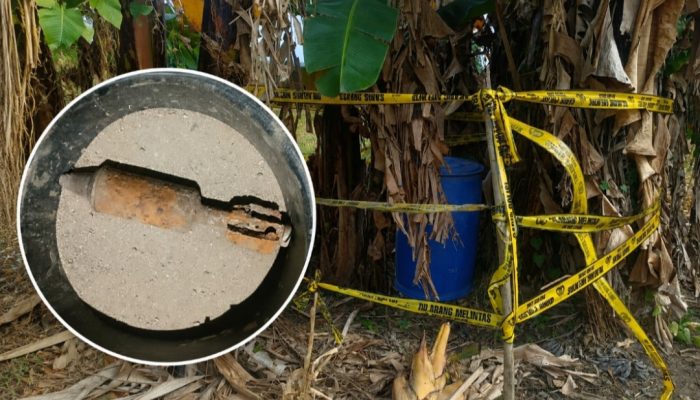 Heboh! Warga Sidrap Temukan Mortir Diduga Masih Aktif di Kebun, Polisi Pasang Police Line