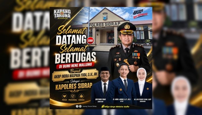 Ketua Karang Taruna Sidrap Apresiasi Pengabdian AKBP Fantry Taherong, Sambut AKBP Indra Waspada Yuda sebagai Kapolres Baru