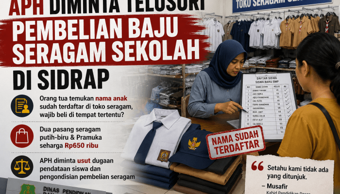 APH Diminta Telusuri Dugaan Pendataan Siswa, Nama Murid Sudah Tersedia di Toko Seragam Sidrap