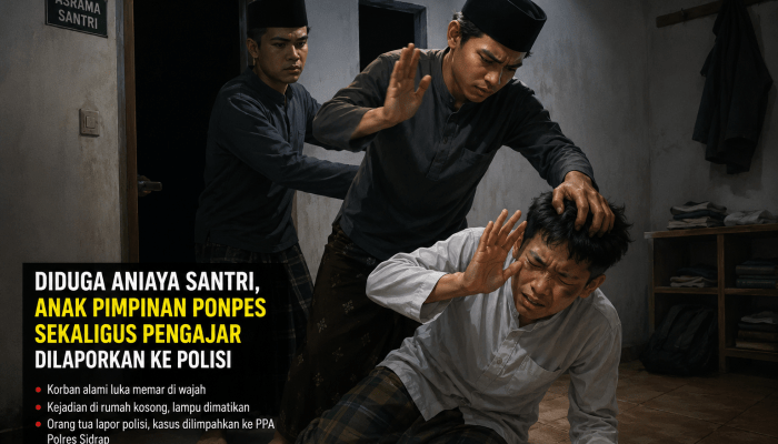 Anak Pimpinan Ponpes Sekaligus Pengajar Mais Enrekang Diduga Aniaya Santri Imam Syafi’i Sidrap