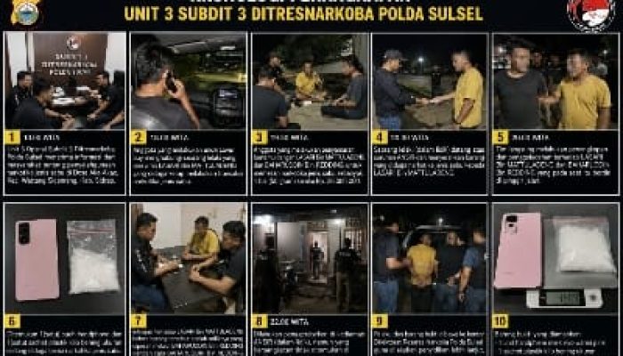 Undercover Buy di Sidrap, Ditresnarkoba Polda Sulsel Amankan Dua Pria dan Sabu 49,09 Gram
