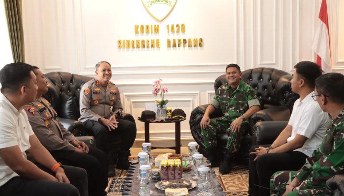 Sambangi Kodim 1420, Kapolres Sidrap Tegaskan TNI-Polri Solid Kawal Stabilitas Daerah