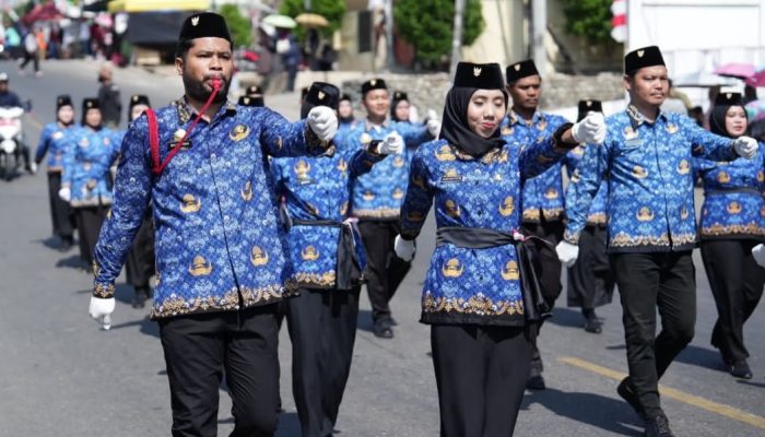 Dikbud Enrekang Juara 1 Gerak Jalan HUT ke-81 RI Tingkat OPD