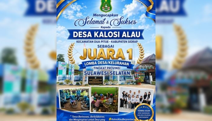 Keren! Desa Kalosi Alau Sidrap Juara I Lomba Desa Berprestasi Tingkat Sulsel