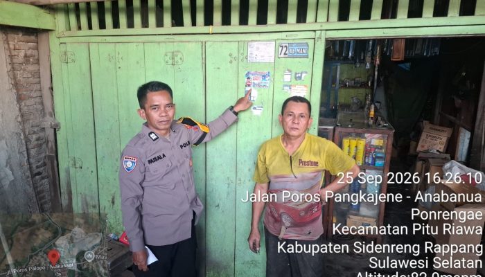 Polres Sidrap Tempel Nomor Polisi di Setiap Rumah, Warga Kini Lebih Mudah Minta Bantuan